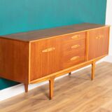 Retro Teak 1960s Long Mid Century Sideboard With Sliding Doors