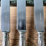 12 antique Ercuis table knives in silver metal
