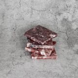 Madeji – Pink Square Natural Marble Coasters- set of 4
