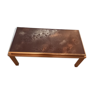 Table basse années 70 maison Jansen design Guy Lefevre