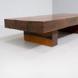 70s massive oak brutalist coffee table