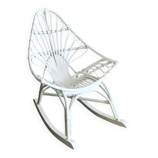 Rocking-chair en rotin