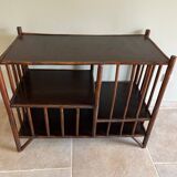 Brown rattan console shelf