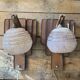 Paire vintage Art Deco wall sconces in pink glass.
