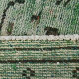 4x9 Rug For Living Room Green Oriental Turkish Vintage Rug, 135x270Cm