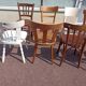 Set of 18 mismatched wooden bistro chairs - vintage