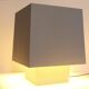 Grey metal cubic design lamp, coloured filters and Japanese signature.