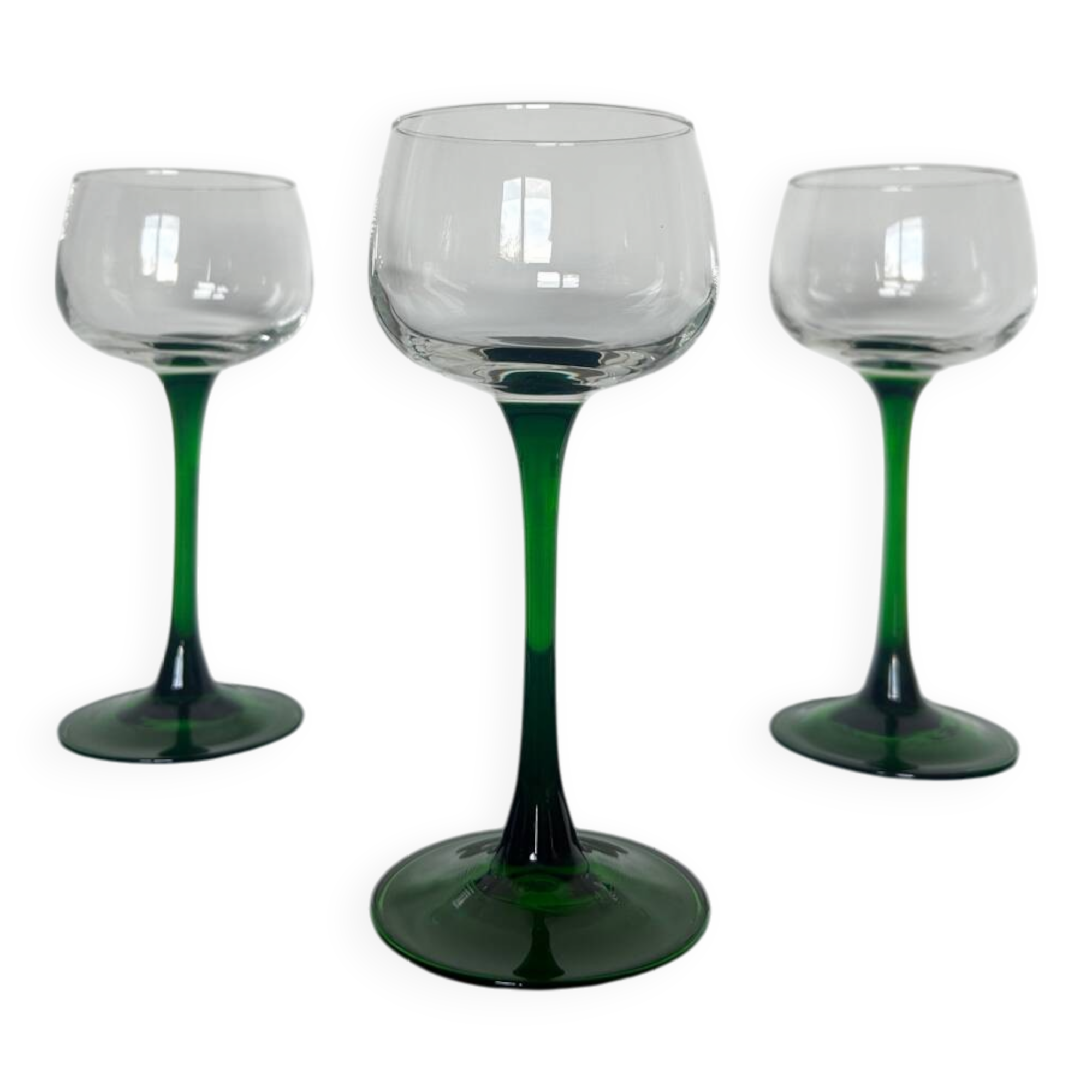 Set of 3 vintage stemmed glasses