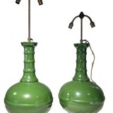 Pair of large gourd-shaped lamps