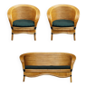 Salon Rotin Bambou , 2 fauteuil et une maquette .