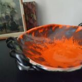 Fat Lava Orange Black Ceramic Cup