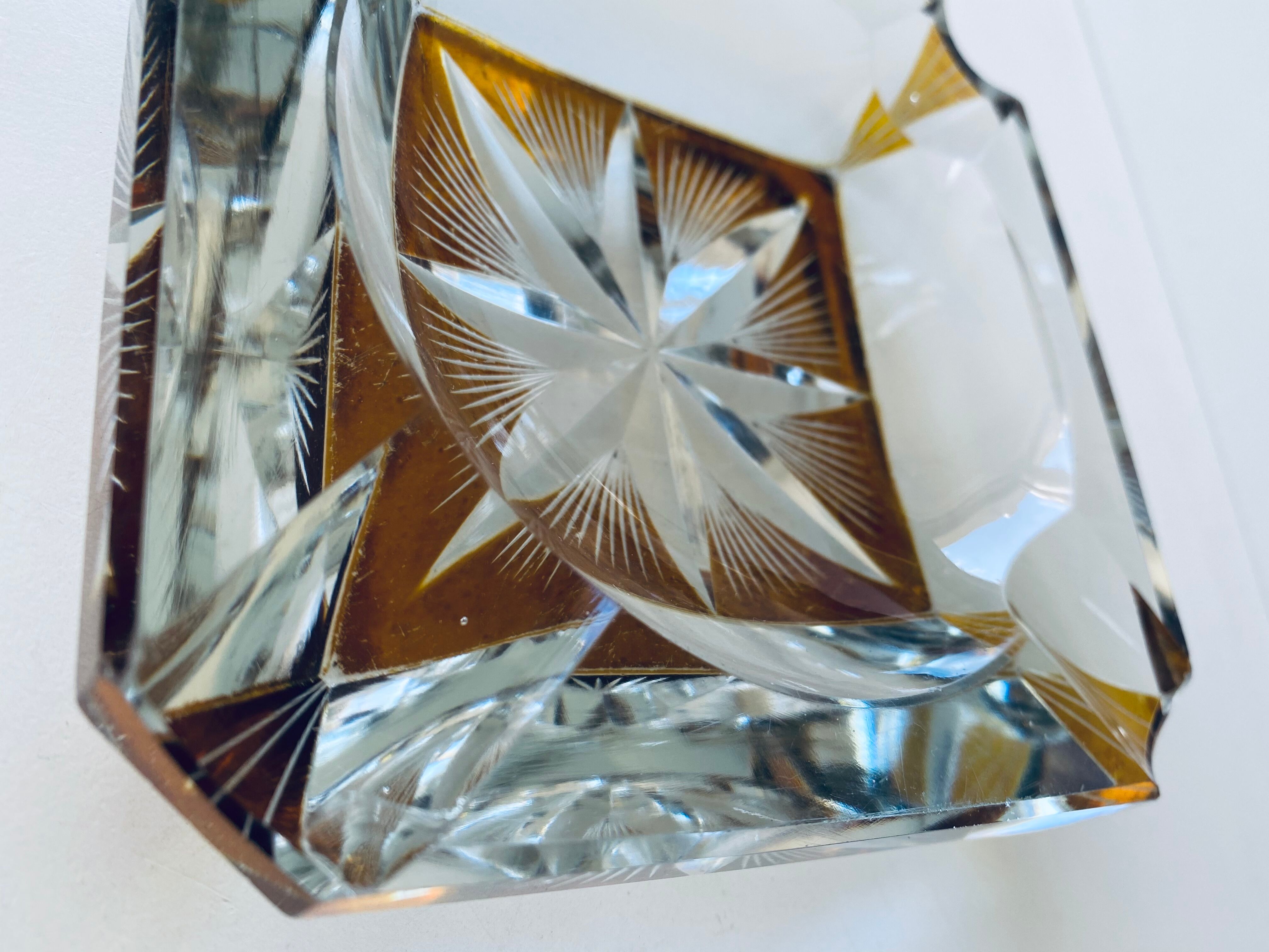 Art deco ashtray in cut crystal
