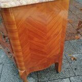Commode ancienne en bois et marbre style Louis XV