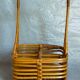 Bottle basket in vintage wicker 60s