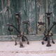 Two wrought iron chandeliers