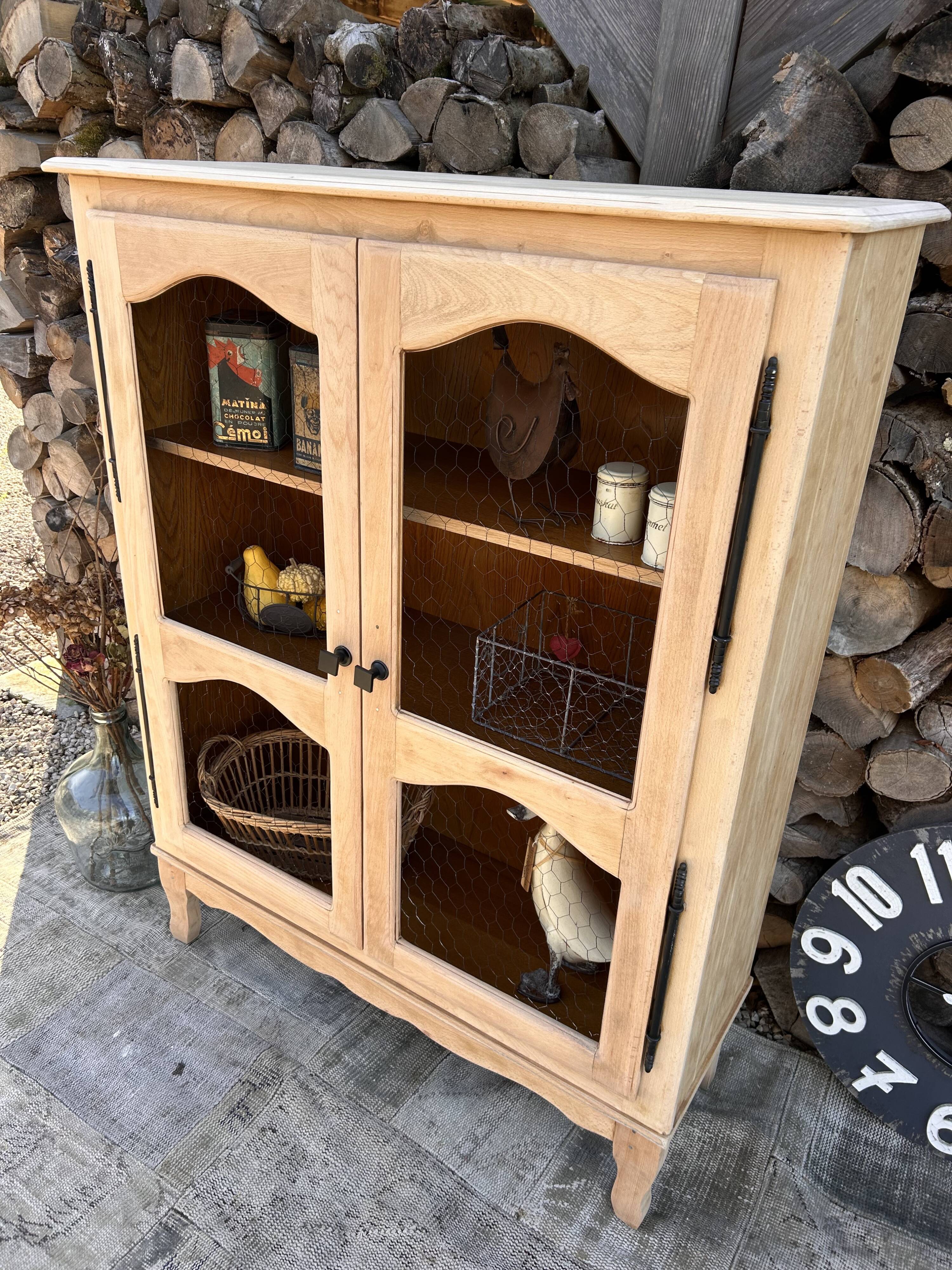 Refurbished solid wood display cabinet/sideboard