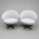 Yngve ekström. pair of swivel armchairs "rondino", for swedese.