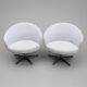 Yngve ekström. pair of swivel armchairs "rondino", for swedese.