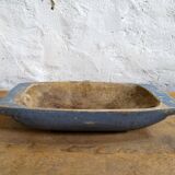 Swedish folk art, large unique blue farmer's bowl from the 19th century.