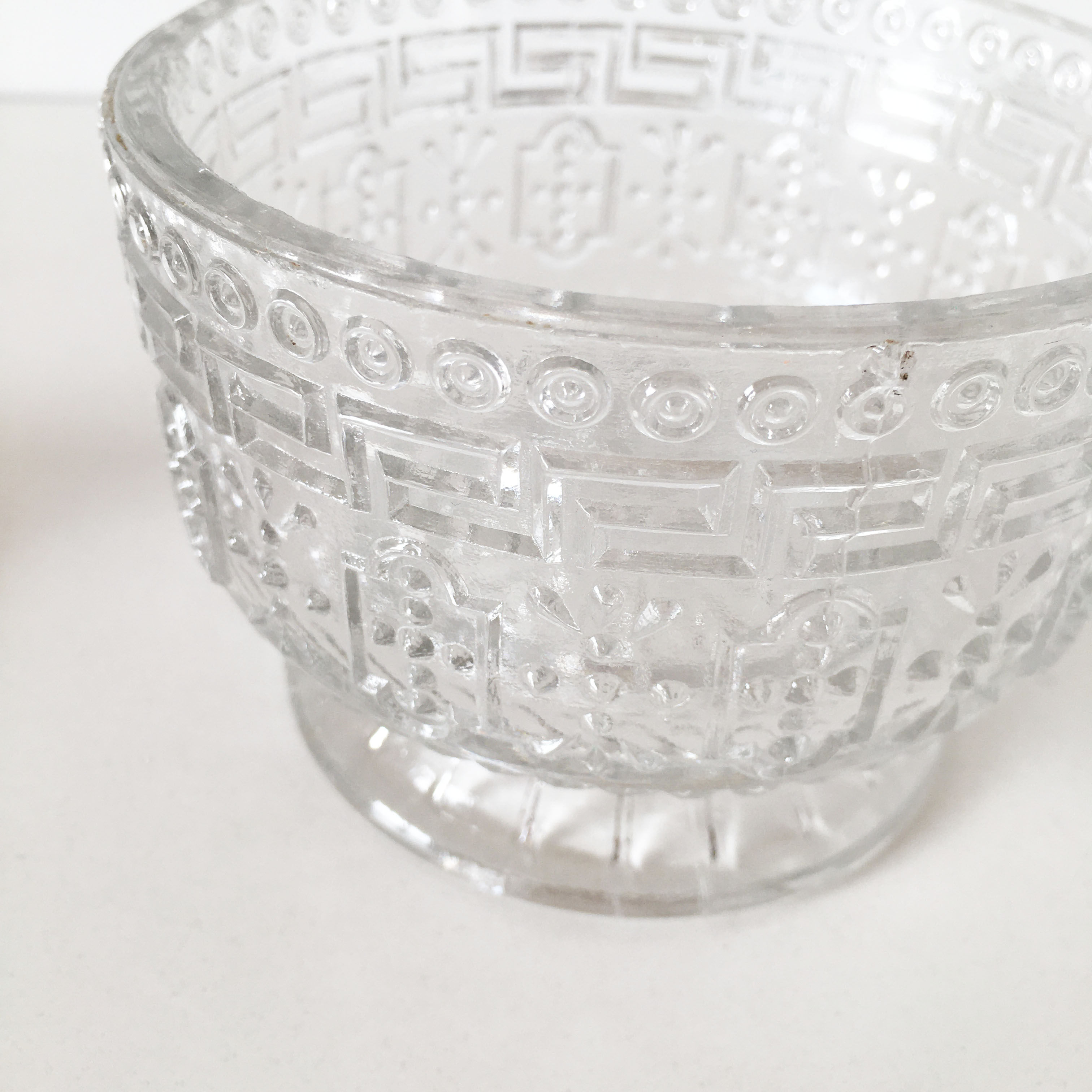 Old chiseled glass candy box