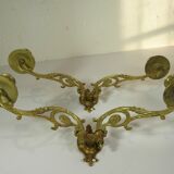 PAIR OF BRONZE WALL LIGHTS/CHANDELIERS