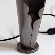 Pair of brushed steel lamps⎮60s, 70s