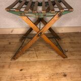 Wooden and iron slatting stool