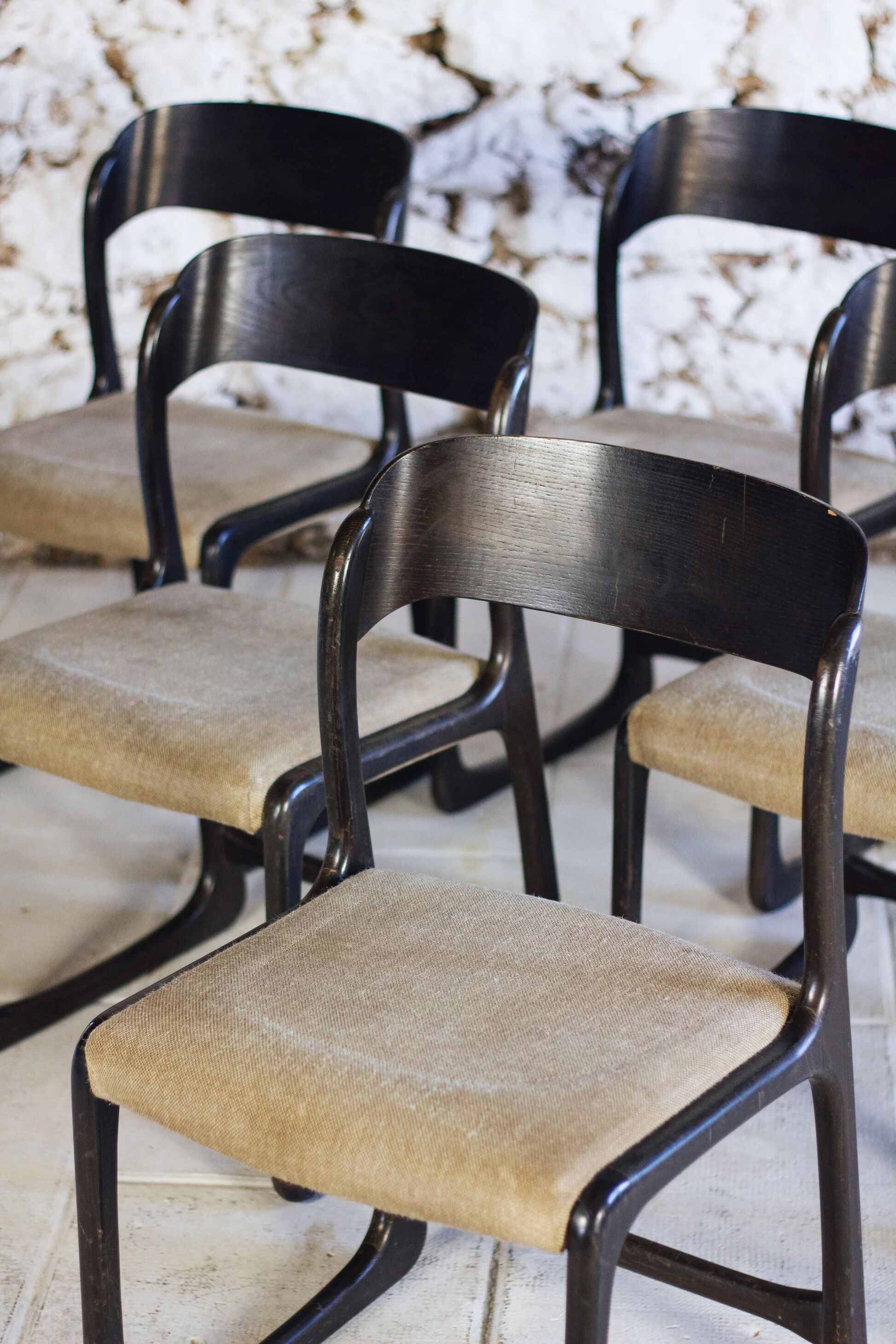 Set of 6 Traineau chairs by Baumann, 1960