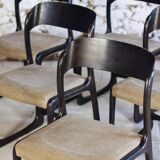 Set of 6 Traineau chairs by Baumann, 1960