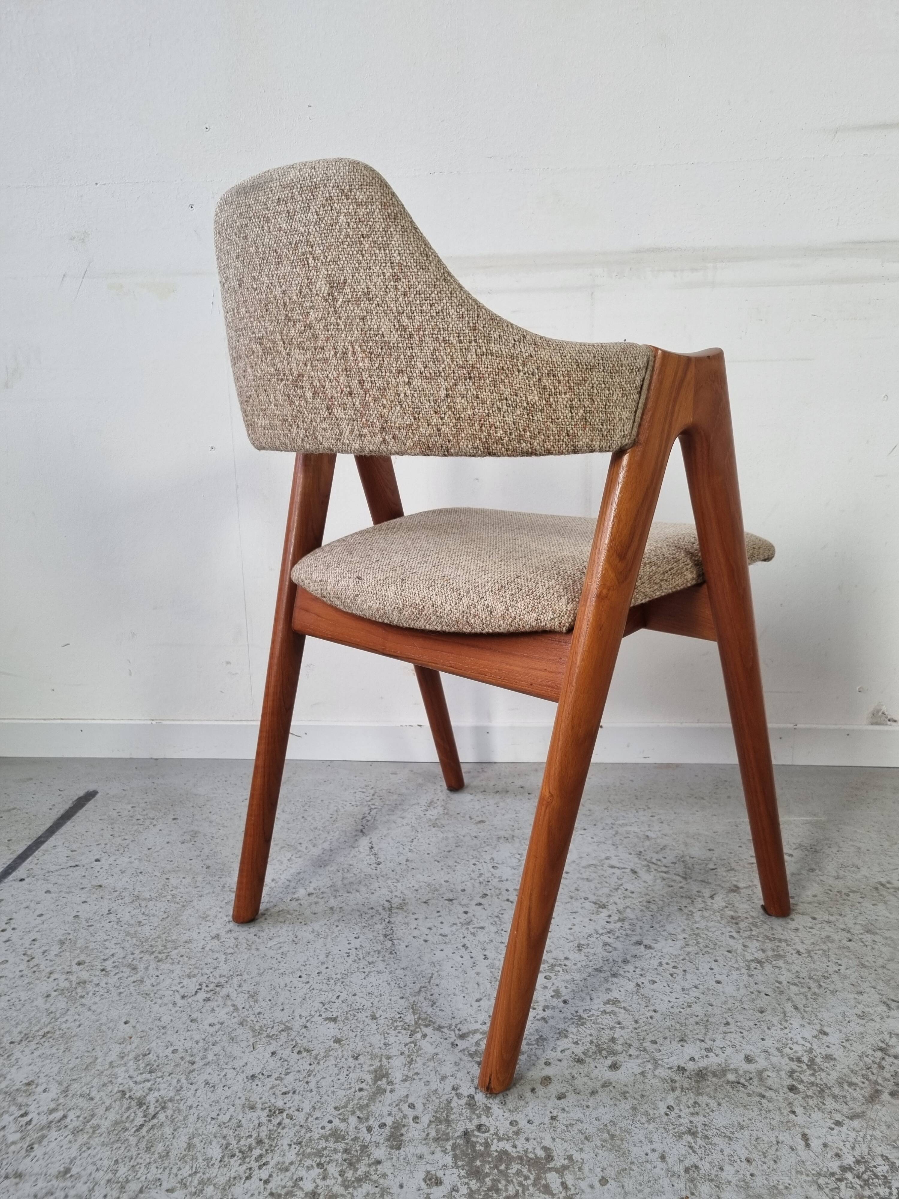 4 teak Compass chairs by Kai Kristiansen for SVA Møbler, 1960s