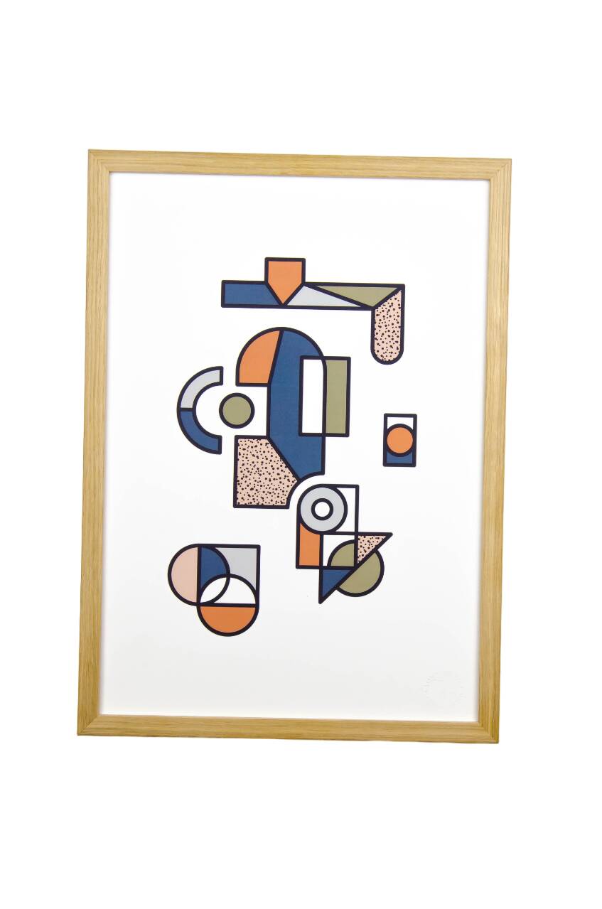 Illustration - Affiche A3 abstraite géométrique graphique colorée numérotée #004