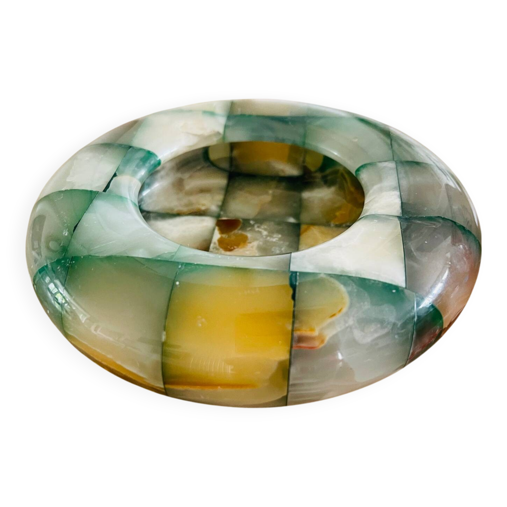 Onyx/marble ashtray or tray – natural stone assembly