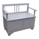 Banc de rangement Art Déco blanc en pin peint, dossier filigrane, années 1930
