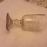 Verre ancien XIXème sable souffle tiges de fleurs