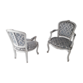 Paire de fauteuils cabriolet style Louis XV