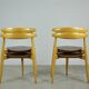 🟡 Beech & teak dining chairs, Hans J. Wegner & Fritz Hansen, Denmark 1950s