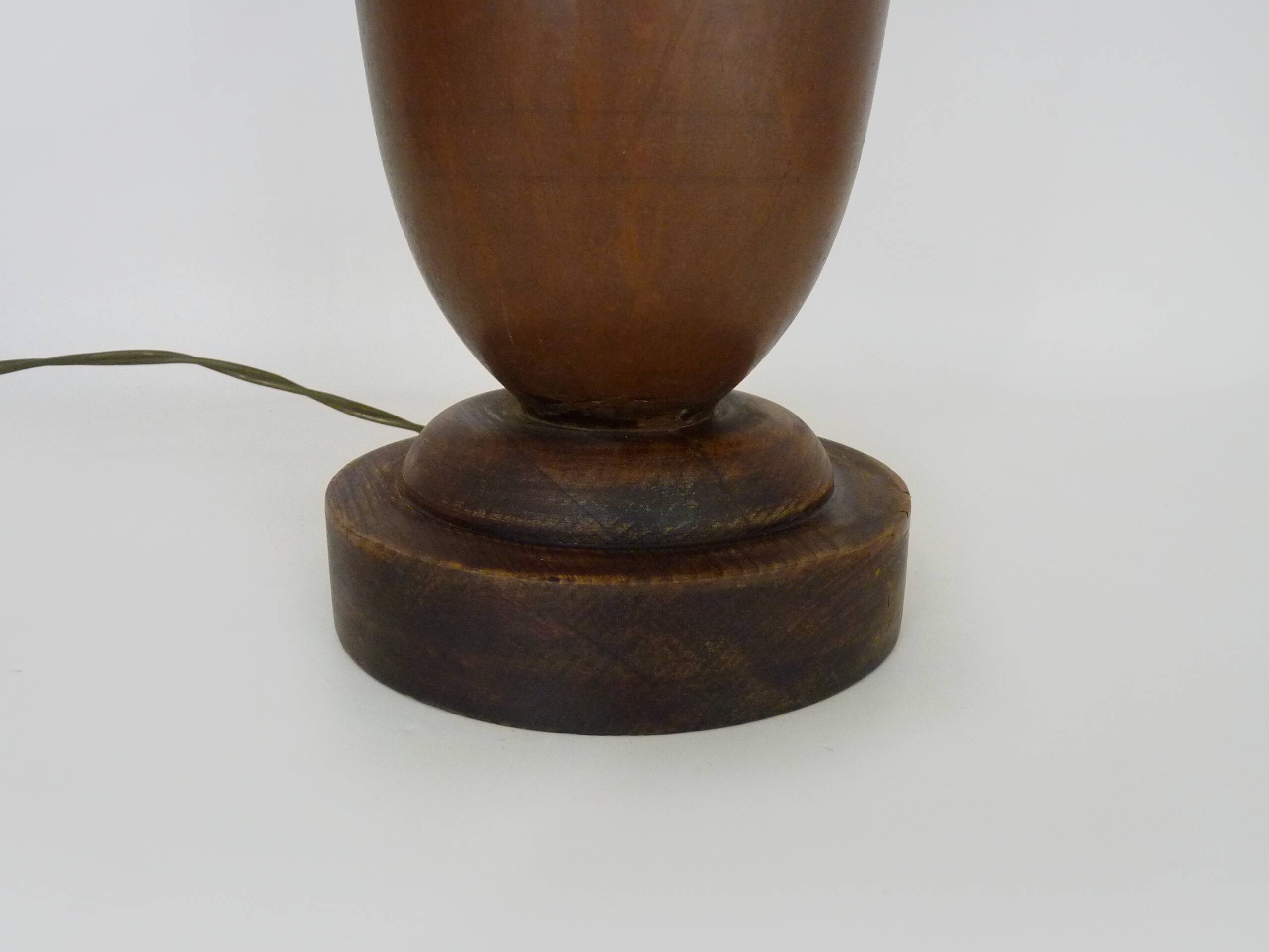 Large Art Deco Basin Lamp 1930 copper and wooden base