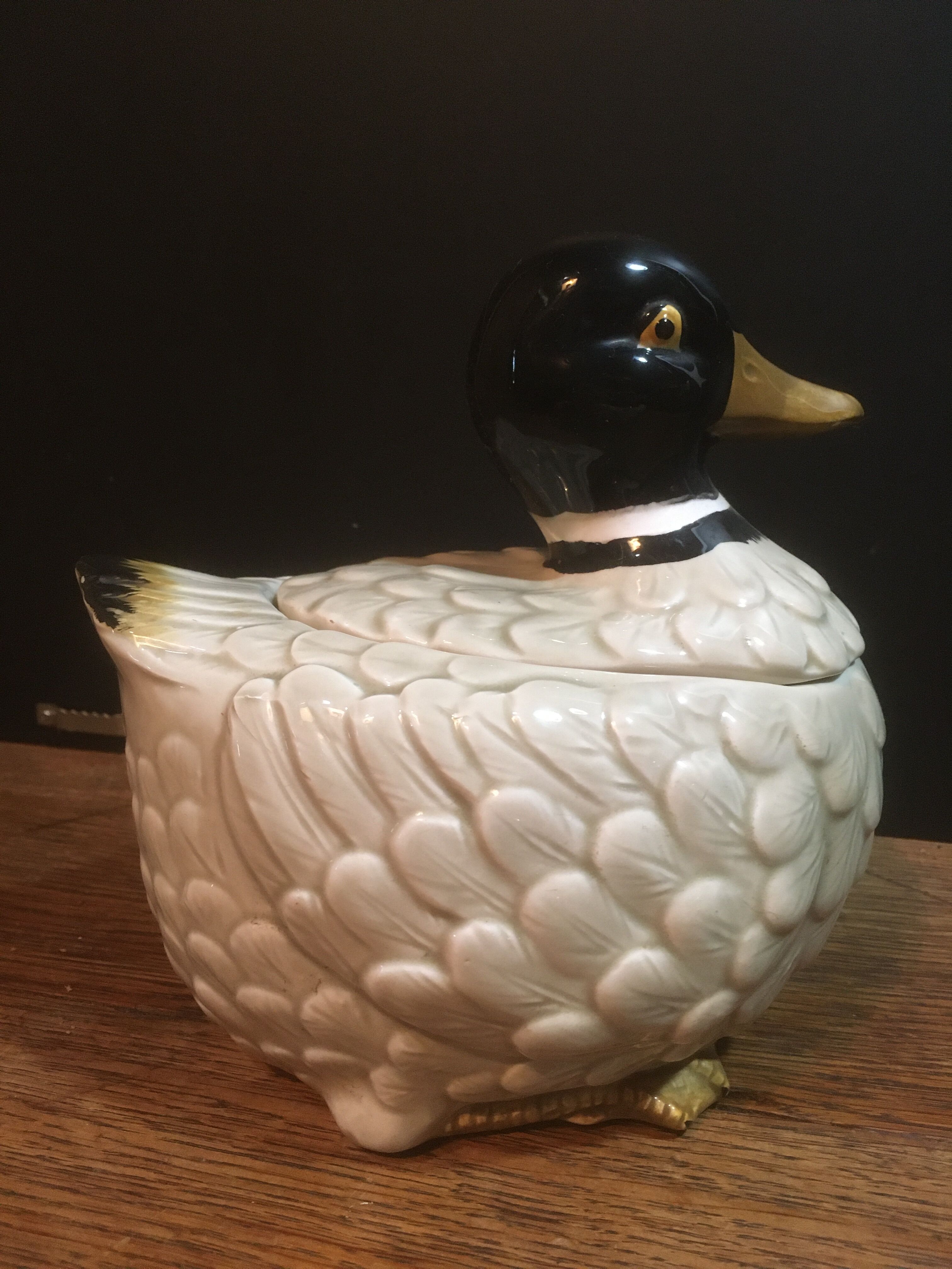 Tiled duck with lid (Japan)