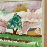 Framed landscape painting