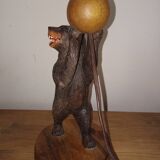 Lampe ours en bois, forêt noire