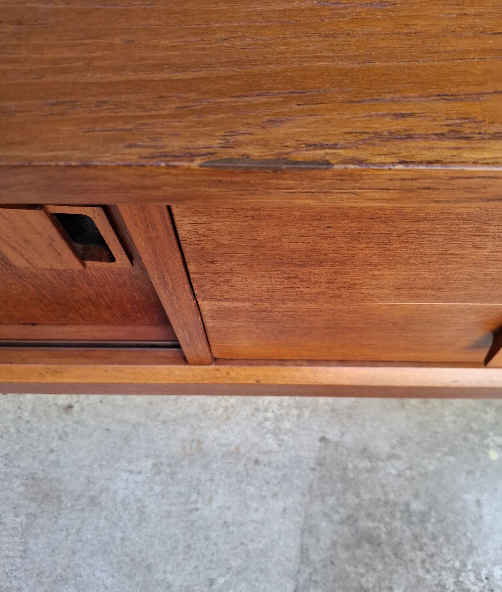 Low teak sideboard 200cm