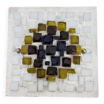 Brutalist wall lamp Glass with resin , 1970s , Germany