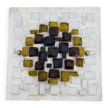 Brutalist wall lamp Glass with resin , 1970s , Germany