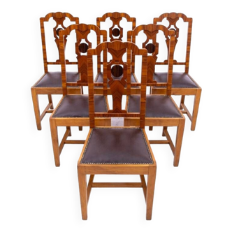 A set of Art Deco chairs, 1940s, Poland.