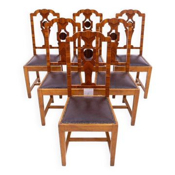 A set of Art Deco chairs, 1940s, Poland.