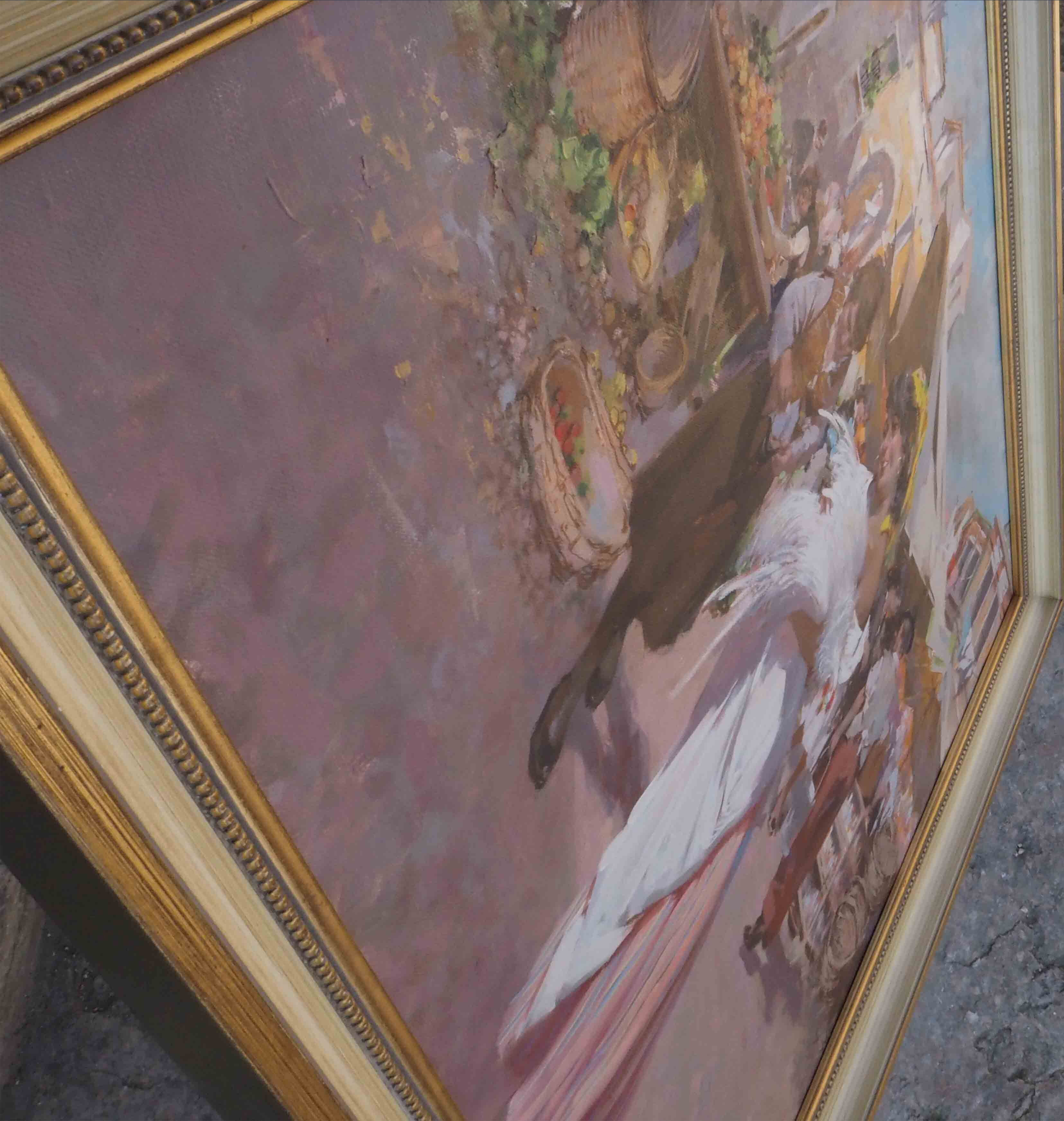 Table "Market Scene" by Witman Etelka Vizkeleti (1882-1962) Hungary