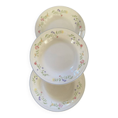 3 assiettes creuses fleuries English garden