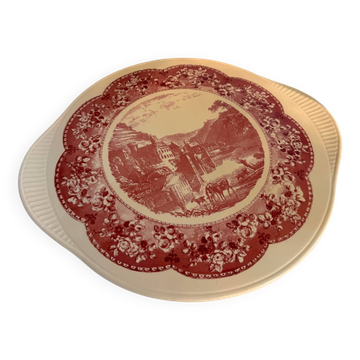 Ceramic cake and pie dish from Grünstadt, mid-20th century.