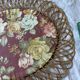 Vintage 1960 sun flower rattan wicker mirror - 68 x 58 cm