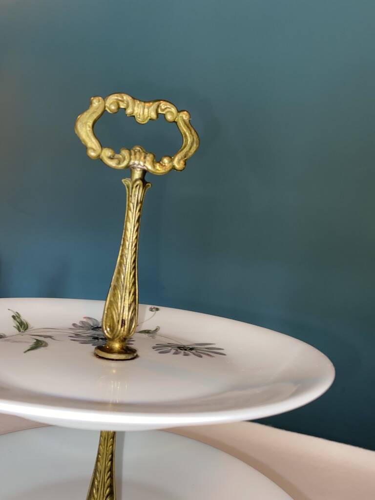 Silent Servant 3-Tiered Limoges Porcelain – Floral Decoration "Montjoie"
